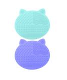  2-Pack Makeup Brush Cleaning Mat Cute Cat Ear Animal Design Silicone Portable Brush Cleaner Pad Washing Tools with Suction Cups US Patent Registered (Purple+Green) - Buy Online on GoSupps.com
