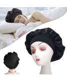 Satin Wide Band Sleep Cap for Black Curly Hair | Silk Bonnet for Women and Girls | Elastic Hair Care Hat - Buy Online on GoSupps.com