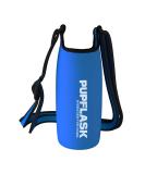 Tuff pupper Puflask Isolated neoprene water bottle holder with a wide adjustable shoulder strap ideal for traveling walking hiking 40 ounces of fog blue - Buy Online on GoSupps.com