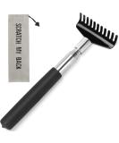 Flanker-L Oversized Portable Extendable Back Scratcher Upgraded Metal Stainless Steel Telescoping Back Scratcher Tool with Canvas Carrying Bag - Black - Buy Online on GoSupps.com