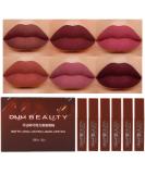 6Pcs Deep Dark Red Matte Liquid Lipstick Set for Women | Long-Lasting 24 Hour Stay On | Labiales Matte Mate Larga Duracion - Set03 - Buy Online on GoSupps.com
