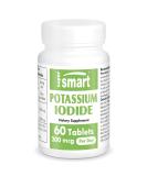Supersmart Potassium Iodide KI 200mcg - Thyroid Support Supplement - 60 Tablets - Non-GMO & Gluten Free - Buy Online on GoSupps.com