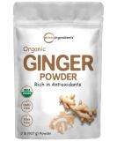 Organic Ground Ginger Powder, 2 Pounds (32 Ounce), Great Flavor and Highly Aromatic, Fine Loose Powder for Better Mixing without Settling, Best for Cooking, Baking, Tea & More, Product of India - Buy Online on GoSupps.com