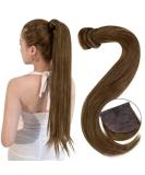 Easyouth Real Hair Ponytail Extensions Medium Brown 12 Inch 70g - Invisible 4-Pony #4 Human Hair Extensions - Buy Online on GoSupps.com