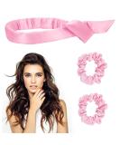 Lazy Curling Rod Headband Set - Heatless Hair Curler, Pink - Buy Online on GoSupps.com