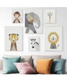 Lulupila Baby Room Decorative Poster Set - Animal Motifs Forest Animals for Boys and Girls - Set of 6 - Buy Online on GoSupps.com
