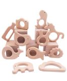 Promise Babe Wooden Baby Toys 11pc Bird Elephant Wood Montessori Toys Organic Infant Handmade Pendant Rings Set Shower GIFT - Buy Online on GoSupps.com