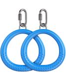 Dolibest 2PCS Round Trapeze Swing Bar Rings with Carabiners - Outdoor Ninja Swing Set Accessories for Kids - Blue Fitness Ring Set - Buy Online on GoSupps.com