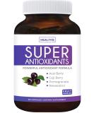 Super Antioxidant Supplement - Powerful Super Food Antioxidants Blend - Acai Berry, Goji Berry, Pomegranate & Trans Resveratrol - Natural Herbal, Fruit Formula - Skin Care - 60 Capsules - Buy Online on GoSupps.com