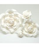 Sugar roses white *4 sizes* wired flower cake decoration topper (buds white x 5) - Buy Online on GoSupps.com