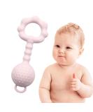 Buy BPA-Free Silicone Baby Rattles Toy for 0-6 Months | Sensory Teething Ring & Gift for Boys & Girls (Pink) - International Shipping Available - Buy Online on GoSupps.com