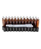 GreenHealth 24 Pack Amber Glass Roll-On Bottles with Stainless Steel Roller Balls & Droppers | 10 ml Capacity - Buy Online on GoSupps.com