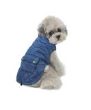 Docio XL Dog Winter Coat Cotton Padded Jacket with Crawl Bag for Small Dogs Dark Blue Vest (1 Pack) - Buy Online on GoSupps.com