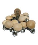 20pcs Metal Wooden Pacifier Clips - DIY Soother Clasps for Pacifier Chains (3cm) - Buy Online on GoSupps.com