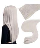 Easyouth 22 Inch 120g 7Pcs White Blonde Clip in Human Hair Extensions - Double Weft Real Hair Clip Ins - Buy Online on GoSupps.com