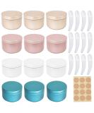 12 pcs Aluminum Jar Candle Cans - 50ml Travel Cream Tins with Lid & Stickers for Lip Balm & Cosmetics - Buy Online on GoSupps.com
