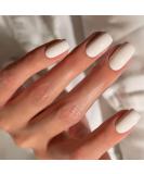 Justotry 24 Pcs Glossy White Press-On Nails - Angular French Square Design for Women | Durable & Easy to Apply Artificial Fingernails - Buy Online on GoSupps.com