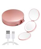 MIYADIVA LED Compact Mirror with Lights and Magnification - 1X 5X 20X Travel Magnifying Mirror - Portable Dimmable Beauty Gift - Buy Online on GoSupps.com