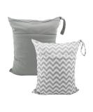 ALVABABY 2pcs Waterproof Reusable Wet/Dry Diaper Bags with Zippered Pockets | Travel Beach Pool Daycare Gym Bag | L2933-UK 2PCS - Buy Online on GoSupps.com