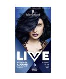 Schwarzkopf LIVE Intense Colour Long Lasting Permanent Black Blue Hair Dye With Built-In Vibrancy Serum Up To 100 Percent Grey Coverage Cosmic Blue 090 1 Count Cosmic Blue 1 count (Pack of 1) - Buy Online on GoSupps.com