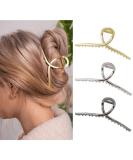 Large Metal Gold Claw Clips for Thick Hair - 3 Pcs, 3 Colors - Women's Hair Accessories - Buy Online on GoSupps.com