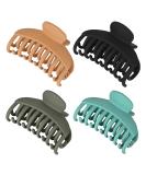 DEEKA 4 PCS Double Row Teeth Hair Claw Clips 2.5 Medium Hair Clips for Thin Hair Small Matte Clips Short Fine Hair Accessories for Women and Girls -Green Yellow 2.5 Inch (Pack of 4) Black Green Khaki Blue - Buy Online on GoSupps.com