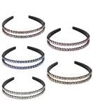 Belvanr Fashionable Hair Ripe - 5-Piece Glitter Double Crystal Headbands for Women | Rhinestone Slip-Proof Hair Jewelry - Buy Online on GoSupps.com