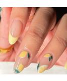 Medium Lemon Press-On Nails with Fruit Designs - Yellow False Nails for Women and Girls - Buy Online on GoSupps.com