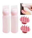 2 pcs Root Comb Applicator Bottle with 2 Scalp Massager Shampoo Brush 6 Ounce Plastic Squeeze Bottle Applicator Brush Home Salon Hair Coloring and Scalp Treatment Tool(Pink) - Buy Online on GoSupps.com