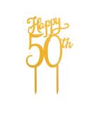 Dekora - 50 th Wedding Anniversary Cake Topper Cake Decorations 50 Anniversary (Golden) - Buy Online on GoSupps.com