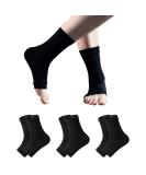 Compression Ankle Sleeve for Neuropathy, Plantar Fasciitis, Swelling - 3 Pairs, Black (L-XL) - Brace for Men and Women - Buy Online on GoSupps.com