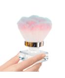Nail Dust Brush - Soft Kabuki Cleaner for Acrylic Nails & Makeup - Pale Pink Nail Art Manicure Brush - Buy Online on GoSupps.com