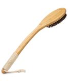Long Handle Exfoliating Back Scrubber with Natural Bristles - 16.7 Inches Bamboo Body Brush for Wet/Dry Brushing - Back Washer Bath Tool for Men & Women - Buy Online on GoSupps.com