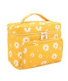 HoYoFo Large Orange Daisy Makeup Bag with Brush Holders for Women - Travel Cosmetic Bag - Buy Online on GoSupps.com
