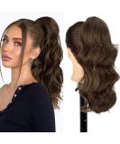 Ponytail Extensions Brown - Long Curly Synthetic Hair with Bracket - 40cm Braid Ponyture - Realistic 8/10 #082d-16 - Buy Online on GoSupps.com