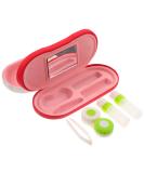 Healifty 2-in-1 Contact Lens Container & Glasses Case | Double-Sided Integrated Mirror Tweezers & Solution Bottle - Portable & Ideal for Travel - Buy Online on GoSupps.com