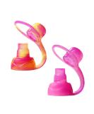 ChooMee SoftSip Food Pouch Tops | 100% Silicone | 2 CT Yellow Pink Swirl - Buy Online on GoSupps.com