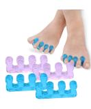2 Pairs Gel Toe Separators for Overlapping Toes - Toe Alignment Pedicure Spacers - Big Toe Corrector (Blue + Purple) - Buy Online on GoSupps.com