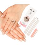ZAHRVIA Semi Cured Gel Nail Strips 20 Stickers Extra Long Nail Polish Strips Long Lasting Semi Cured Nail Stickers with Soft Glossy Gel Finish- UV/LED Lamp Required-Nude - Buy Online on GoSupps.com