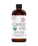 Organic Castor Oil 4oz - Pure & Natural Cold Pressed for Lashes, Eyebrows, Hair & More - Buy Online on GoSupps.com