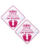 Amabro Little Princess on Board Car Warning Signs 2pcs - Pink Safety Bumper Sticker Set - Buy Online on GoSupps.com