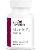 Bariatric Advantage Vitamin D3 5000 IU - 60 Easy Swallow Capsules | High Potency, Water Soluble Formula - Buy Online on GoSupps.com
