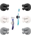 Tecbull Funny Hooks - Self-Adhesive Toothbrush & Razor Holder | No Drilling 6x Black/Gray/White + Replacement Pads - Buy Online on GoSupps.com