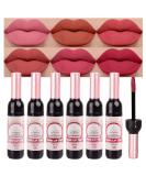 Matte Red Wine Liquid Lipstick Set - 6 Colors, Long Lasting & Waterproof | Velvet Finish Lip Makeup Gift for Girls & Women (Set05) - Buy Online on GoSupps.com