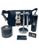 Buy G.B.S Travel Shaving Kit | Chrome Double Edge Razor Brush Leather Sleeve & Sandalwood Cream - Perfect for Men s Grooming & Travel - Buy Online on GoSupps.com