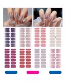 112 Pieces Thin Semi-Cured Gel Nail Polish Strips | Solid Full Nail Sticker Set with Nail File | Self-Adhesive Frosted Nails Art Decals for Women and Girls | DIY Craft Decoration Tips - Glitter (8 Sheets) - Buy Online on GoSupps.com