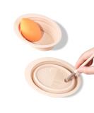 MSQ Foldable Silicone Makeup Brush Cleaning Mat - Adjustable Khaki Brush Cleaner Pad for Easy Cosmetic Care - Buy Online on GoSupps.com
