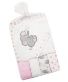 Baby Hooded Towel Set with Flannel Face Cloths - 5 Piece Bath Time Bundle (Pink) - Buy Online on GoSupps.com