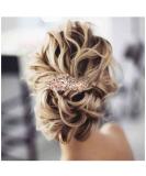 Yheakne Crystal Wedding Hair Clip Barrette - Gold Rhinestone Bridal Headpiece for Women and Girls - Buy Online on GoSupps.com