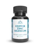 Copper 5mg Zinc 40mg Selenium 200mcg 3 in 1 Formula High Absorption Tablets - 60ct | New World Health Brands - Buy Online on GoSupps.com